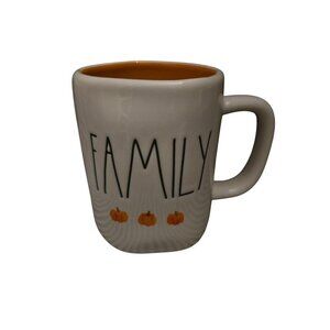 Rae Dunn Family Pumpkin Icon Coffee Mug Orange Interior
